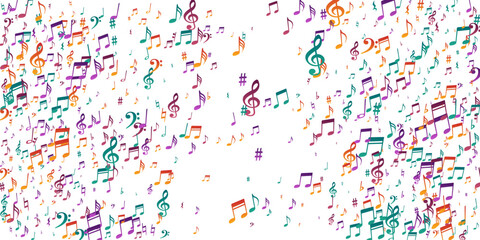 Musical note icons vector wallpaper. Symphony