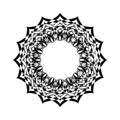 Abstract intricate black vector mandala.