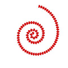 Fototapeta premium Red hearts radiation vector. Hearts round design.