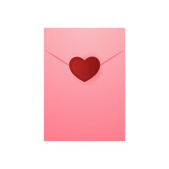 Valentines Envelope with Paper Hearts. Vector Illustration. Realistic Mail or Letter.