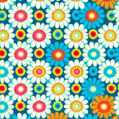 Fototapeta na wymiar seamless pattern with colorful flowers