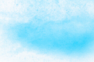 Blue watercolor on white paper canvas. Abstract art background