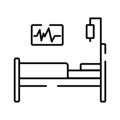 simple vector icon for hospital ward, intensive care ward, icon for medical website, doodle and sketsh,hospital