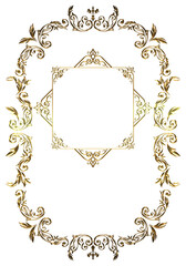メニュー、表彰状、オリエント柄、アラベスク柄、ダマスク柄の飾り罫ビンテージのフレーム、エンブレム
