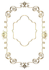 メニュー、表彰状、オリエント柄、アラベスク柄、ダマスク柄の飾り罫ビンテージのフレーム、エンブレム