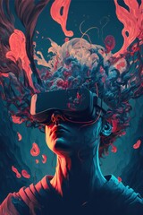 Virtual reality, Metaverse artistic concept.