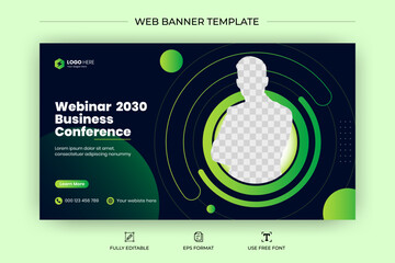 Editable creative corporate business social media web banner and youtube thumbnail | Live stream video thumbnail for marketing | Youtube thumbnail template