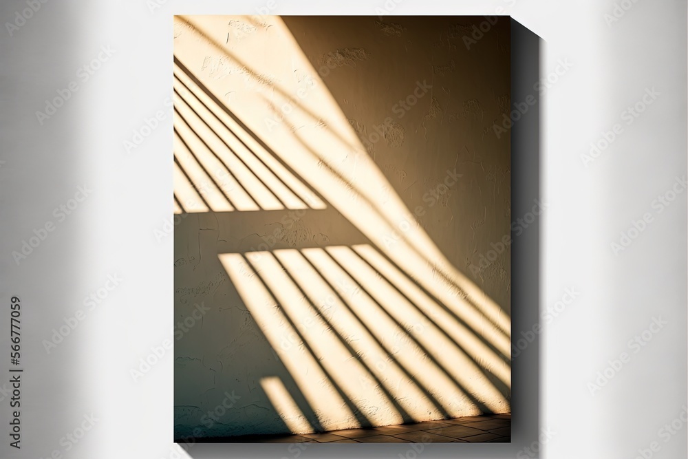 Aufkleber a white wall with a shadow of a window on it and a white wall with a shadow of a window on it and a 