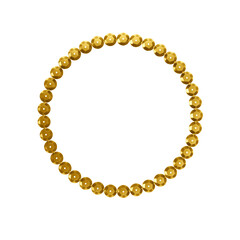 Circulo de lantejoulas douradas isoladas