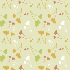 Seamless floral pattern vector flower shape doodle plant abstract texture background illustration for digital paper and print materials