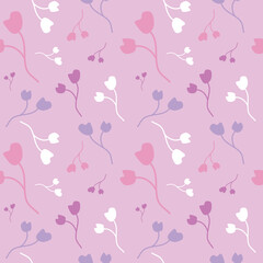 Seamless floral pattern vector flower shape doodle plant abstract texture background illustration for digital paper and print materials