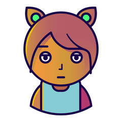 Girl vector illustration. logo cute Girl icon