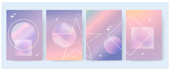 Minimalist style posters with gradients.Design wallpaper for poster, banner, cover.