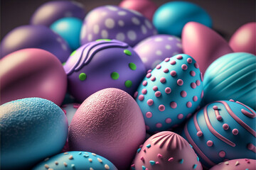 Easter celebration, Festive holiday, Rabbits and easter eggs, Christianity bible event, Generative ai