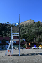 The beach of Vico Equense, a town on the coast of the Campania region, Italy.