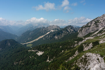 Mountain views in the Julian Alps in Slovenia, bovec