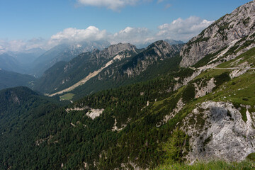 Mountain views in the Julian Alps in Slovenia, bovec