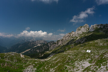 Mountain views in the Julian Alps in Slovenia, bovec