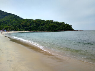 beach near the mountain in Boiçucanga, São Paulo, Brazil