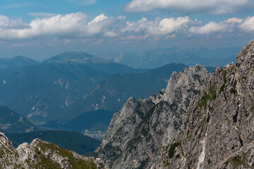 Mountain views in the Julian Alps in Slovenia, Mangart