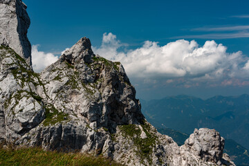 Mountain views in the Julian Alps in Slovenia, Mangart