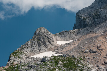 Mountain views in the Julian Alps in Slovenia, Mangart