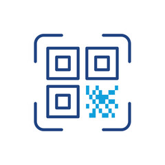 QR Code Scanner Line Icon. Scan Qrcode Color Linear Pictogram. Technology Application for Identification Product Outline Symbol. Information Label. Editable Stroke. Isolated Vector Illustration