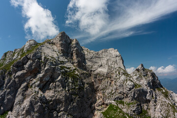 Mountain views in the Julian Alps in Slovenia, Mangart