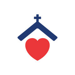 Fototapeta premium Homeless Shelter Silhouette Icon. Volunteer House for Help Homelessness People or Animal Pictogram. House for Homeless and Poor Icon. Charity Concept. Isolated Vector Illustration