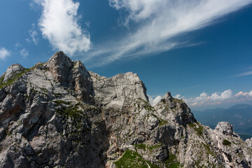 Mountain views in the Julian Alps in Slovenia, Mangart