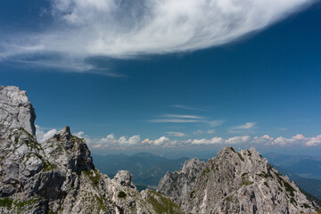Mountain views in the Julian Alps in Slovenia, Mangart
