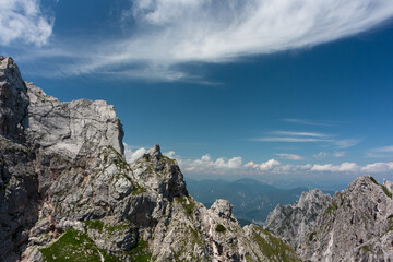 Mountain views in the Julian Alps in Slovenia, Mangart