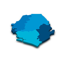 Sierra Leone political map of administrative divisions