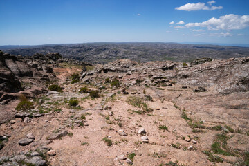 View of the rock massif Los Gigantes in Cordoba, Argentina, in a sunny day. 