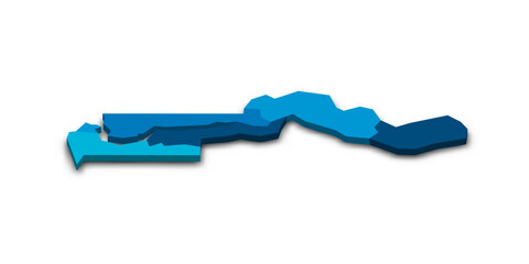 The Gambia political map of administrative divisions