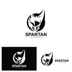 Spartan Logo, War Helmet Suit Vector, Barbarian Armor Icon, Viking, Gym Fit Design, Fitness