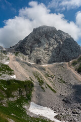 Mountain views in the Julian Alps in Slovenia, bovec