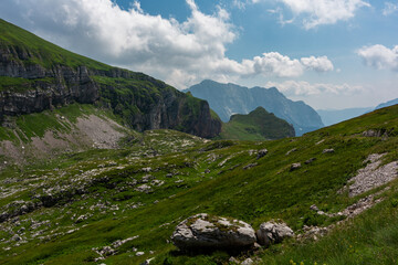 Mountain views in the Julian Alps in Slovenia, bovec