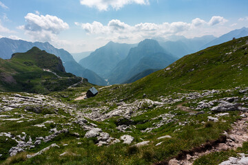 Mountain views in the Julian Alps in Slovenia, bovec