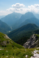 Mountain views in the Julian Alps in Slovenia,kanin
