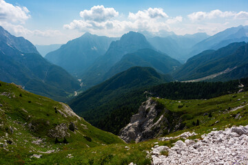 Mountain views in the Julian Alps in Slovenia,kanin