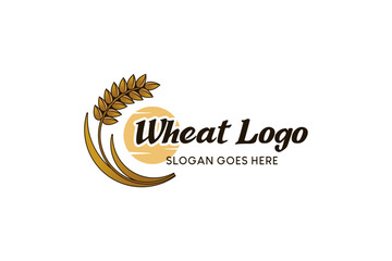 Obraz premium Vintage nature wheat symbol logo design