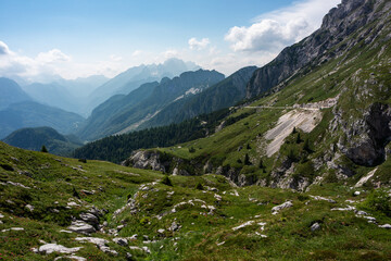 Mountain views in the Julian Alps in Slovenia,kanin