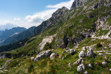 Mountain views in the Julian Alps in Slovenia,kanin