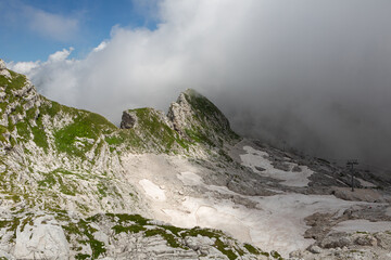Mountain views in the Julian Alps in Slovenia,kanin