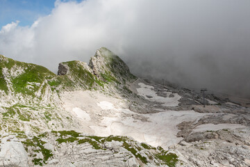 Mountain views in the Julian Alps in Slovenia,kanin