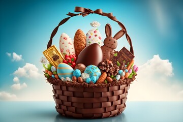 Easter basket of chocolate treats