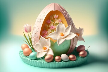 Abstract Easter decoration, Generative AI