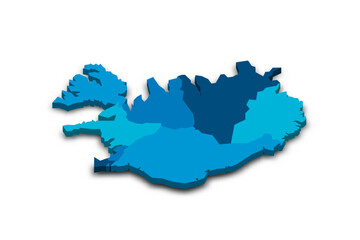 Iceland political map of administrative divisions