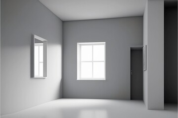 Obraz na płótnie Canvas Minimal architecture, Clean room, bright, daylight. number 001